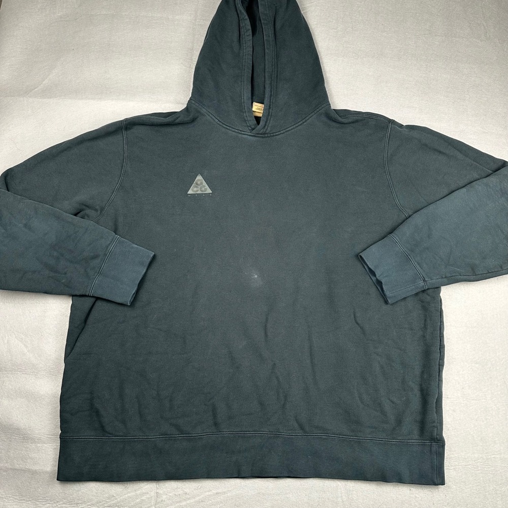 Nike ACG Pullover Hoodie Mens XXL Black Grey Triangle Logo AT5500-011